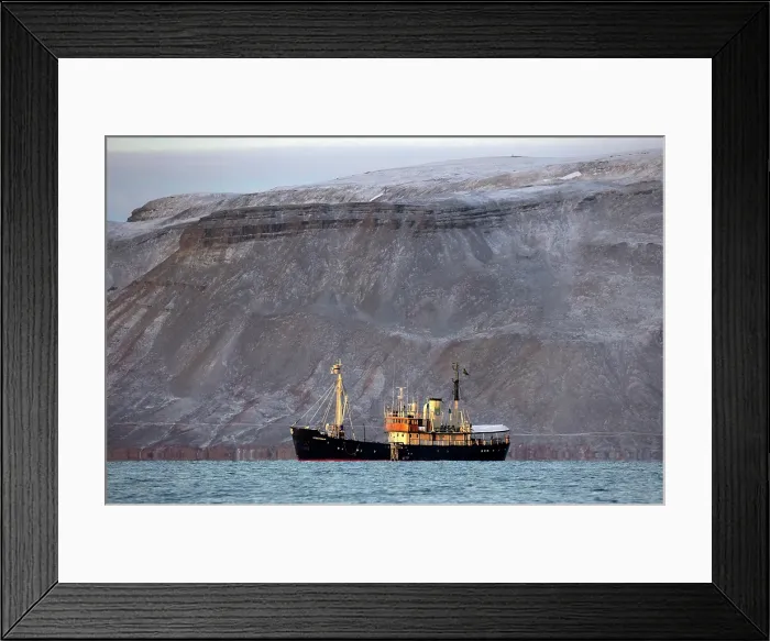 Framed Print : M / S Stockholm, a small tourist ship at sea, Svalbard, Norway