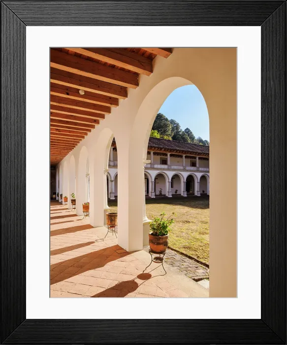 Framed Print : Cloister at former La Merced Convent, now housing the Amber Museum, San Cristobal de las Casas, Chiapas State, Mexico