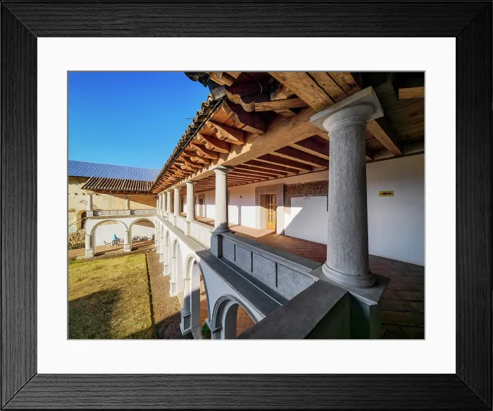 Framed Print : Cloister at former La Merced Convent, now housing the Amber Museum, San Cristobal de las Casas, Chiapas State, Mexico
