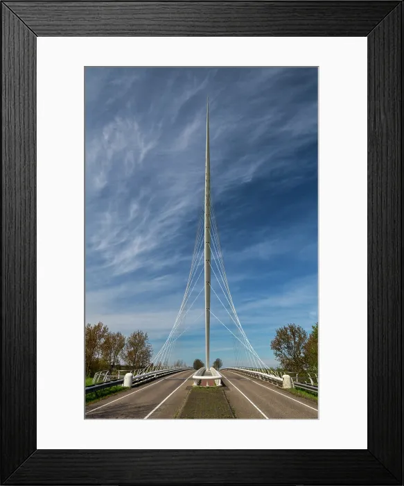 Framed Print : The Harp Bridge, (Santiago Calatrava Architect), Hoofddorp, Holland, Netherlands