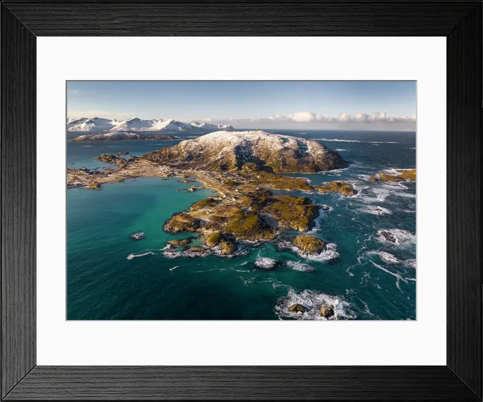 Framed Print : Aerial view of Sommeroy, near Tromso, Norway Framed Print : Aerial view of Sommeroy, near Tromso, Norway