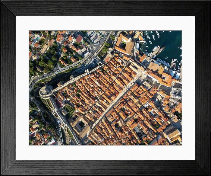 Framed Print : Aerial view over Dubrovnik, Dalmatia, Adriatic Coast, Croatia Framed Print : Aerial view over Dubrovnik, Dalmatia, Adriatic Coast, Croatia