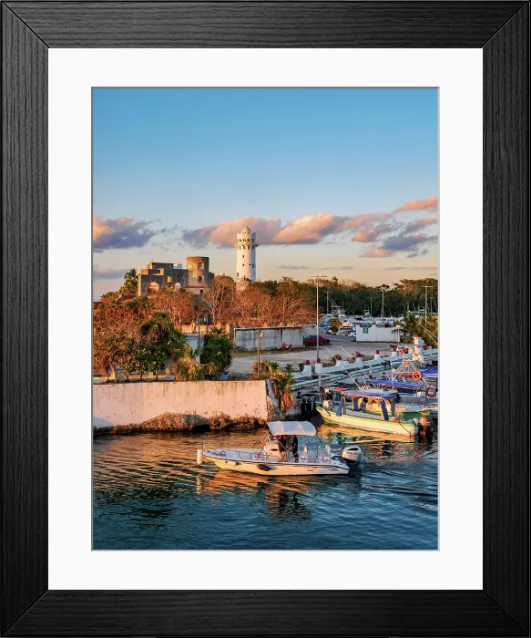 Framed Print : Puerto de Abrigo at sunset, San Miguel de Cozumel, Cozumel Island, Quintana Roo State, Mexico