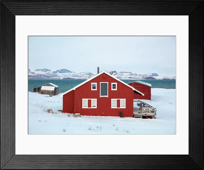 Framed Print : Red timber house in remote former mining town of Ny Alesund, Oscar II Land, Spitsbergen, Svalbard, Norway Framed Print : Red timber house in remote former mining town of Ny Alesund, Oscar II Land, Spitsbergen, Svalbard, Norway