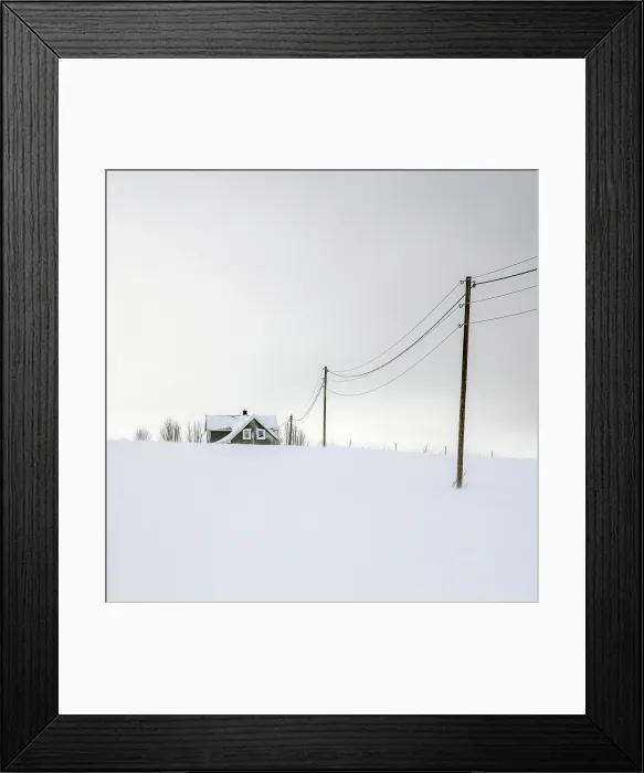 Framed Print : House and telegraph poles in the snow, Senja, Norway Framed Print : House and telegraph poles in the snow, Senja, Norway