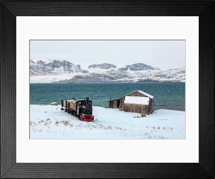 Framed Print : Old steam train used for mining, Ny-Alesund, Spitsbergen, Svalbard, Norway