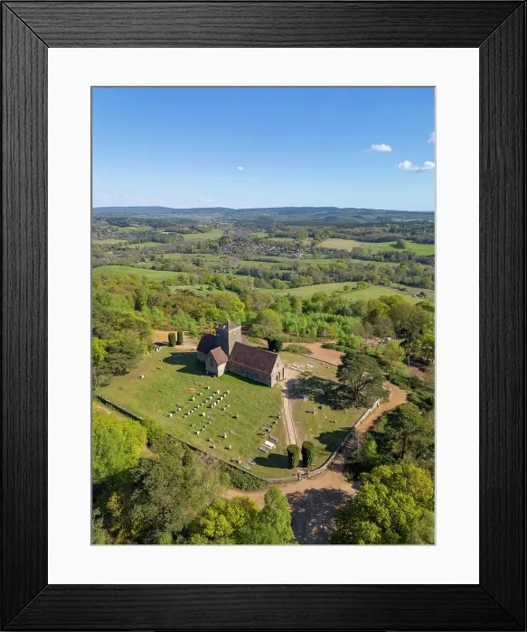 Framed Print : St. Martha's Church on the Pilgrims Way, North Downs, Surrey, England, UK Framed Print : St. Martha's Church on the Pilgrims Way, North Downs, Surrey, England, UK