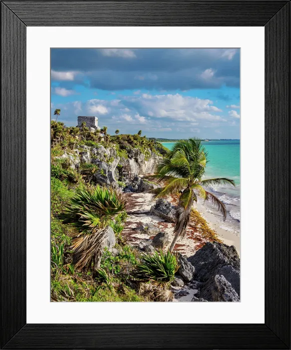 Framed Print : View towards El Castillo and Temple of the God of Wind, Tulum Archeological Site, Quintana Roo State, Mexico Framed Print : View towards El Castillo and Temple of the God of Wind, Tulum Archeological Site, Quintana Roo State, Mexico