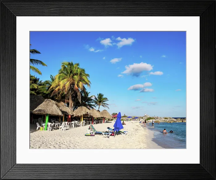 Framed Print : Beach bar at Playa Chen Rio, Cozumel Island, Quintana Roo State, Mexico