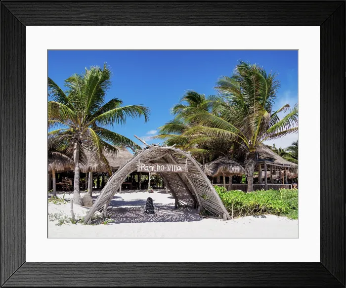 Framed Print : Pancho Villa seafood restaurant entrance, Paradise Beach, Tulum, Quintana Roo State, Mexico Framed Print : Pancho Villa seafood restaurant entrance, Paradise Beach, Tulum, Quintana Roo State, Mexico