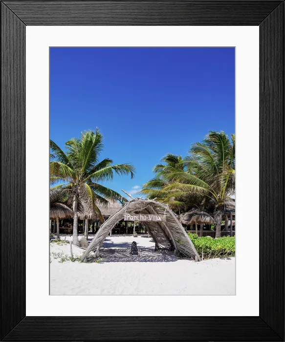 Framed Print : Pancho Villa seafood restaurant entrance, Paradise Beach, Tulum, Quintana Roo State, Mexico Framed Print : Pancho Villa seafood restaurant entrance, Paradise Beach, Tulum, Quintana Roo State, Mexico