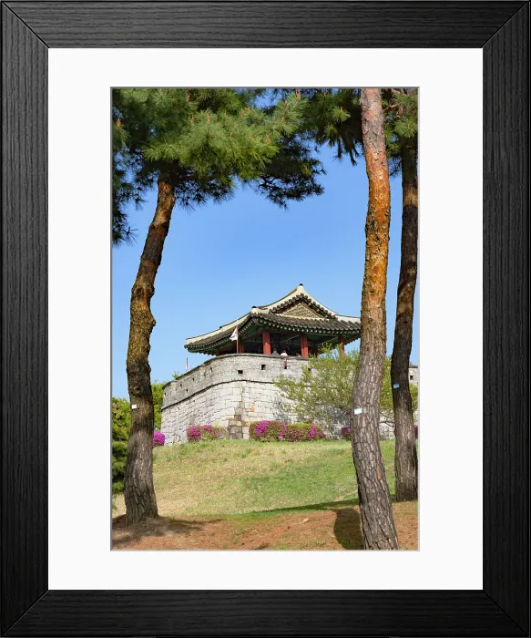 Framed Print : Northwestern Pavilion on city walls of Hwaseong Fortress (UNESCO World Heritage Site), Suwon, Gyeonggi Province, South Korea Framed Print : Northwestern Pavilion on city walls of Hwaseong Fortress (UNESCO World Heritage Site), Suwon, Gyeonggi Province, South Korea
