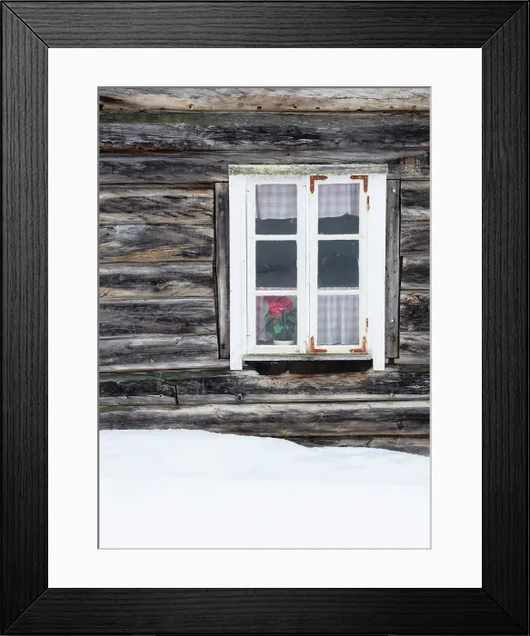 Framed Print : Wall and window of old wooden house in the snow, Straumen Farm, Straumsbukta, Kvaloya, near Tromso, Norway Framed Print : Wall and window of old wooden house in the snow, Straumen Farm, Straumsbukta, Kvaloya, near Tromso, Norway