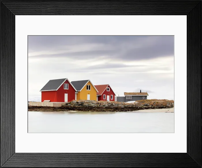 Framed Print : Modern timber fishermen's huts (rorbu), Sommeroy, near Tromso, Norway Framed Print : Modern timber fishermen's huts (rorbu), Sommeroy, near Tromso, Norway