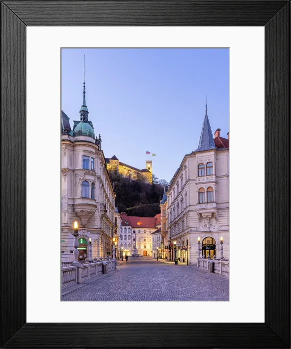 Framed Print : The Triple Bridge, Town Centre and Ljubljana Castle, Ljubljana, Slovenia, Eastern Europe Framed Print : The Triple Bridge, Town Centre and Ljubljana Castle, Ljubljana, Slovenia, Eastern Europe
