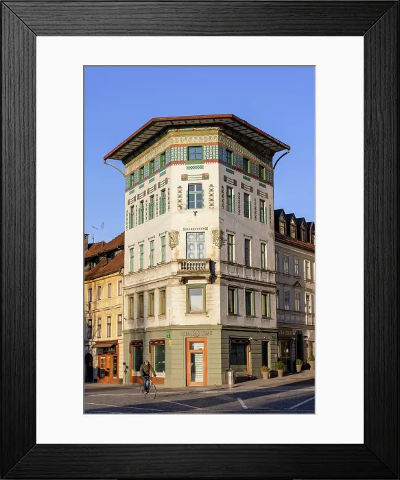 Framed Print : Hauptmann House, Preseren Square, Ljubljana, Slovenia, Eastern Europe Framed Print : Hauptmann House, Preseren Square, Ljubljana, Slovenia, Eastern Europe