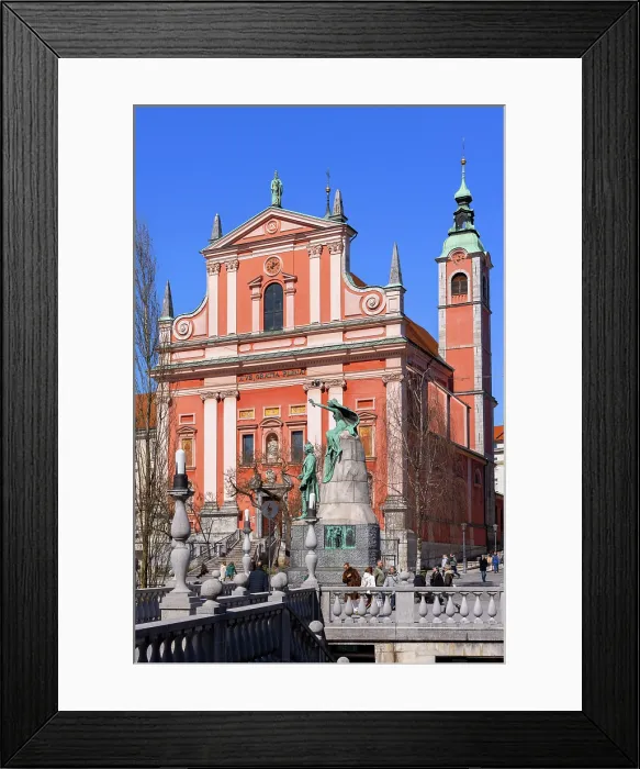Framed Print : The Franciscan Church of the Annunciation and Preseren Monument, Preseren Square, Ljubljana, Slovenia, Eastern Europe Framed Print : The Franciscan Church of the Annunciation and Preseren Monument, Preseren Square, Ljubljana, Slovenia, Eastern Europe