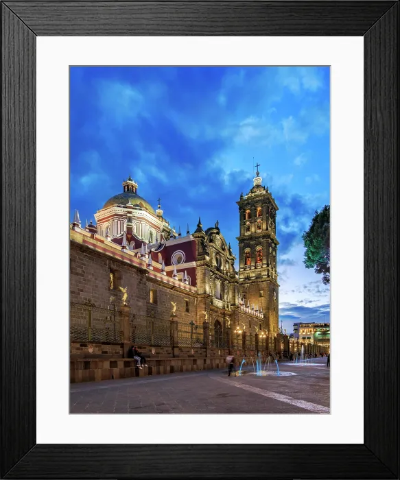 Framed Print : Our Lady of the Immaculate Conception Cathedral Basilica at dusk, City of Puebla, Puebla State, Mexico Framed Print : Our Lady of the Immaculate Conception Cathedral Basilica at dusk, City of Puebla, Puebla State, Mexico