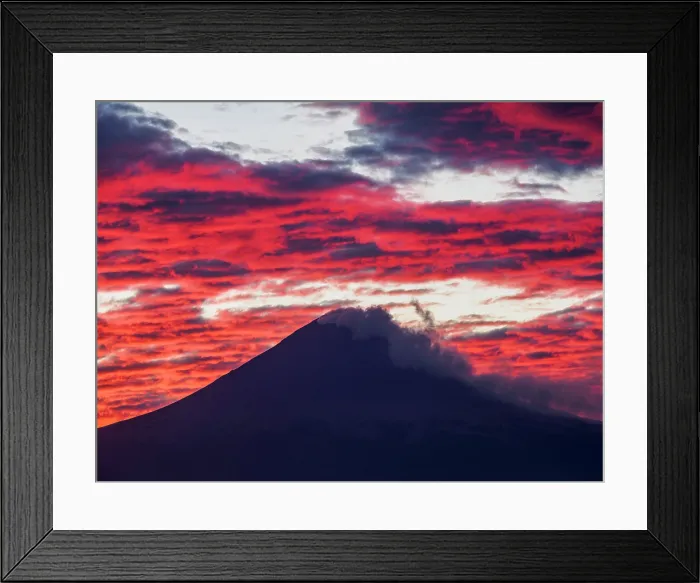 Framed Print : Popocatepetl Volcano at sunset, Cholula, Puebla State, Mexico Framed Print : Popocatepetl Volcano at sunset, Cholula, Puebla State, Mexico