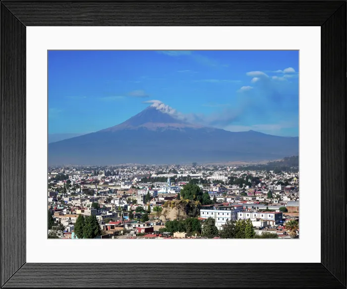 Framed Print : View over the city towards Popocatepetl Volcano, Cholula, Puebla State, Mexico Framed Print : View over the city towards Popocatepetl Volcano, Cholula, Puebla State, Mexico
