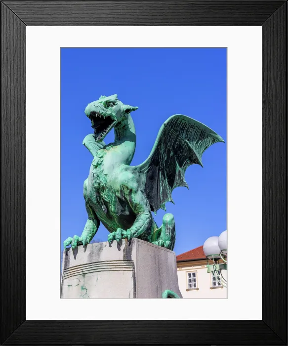 Framed Print : Dragon Sculpture on the Dragon Bridge, Ljubljana, Slovenia, Eastern Europe