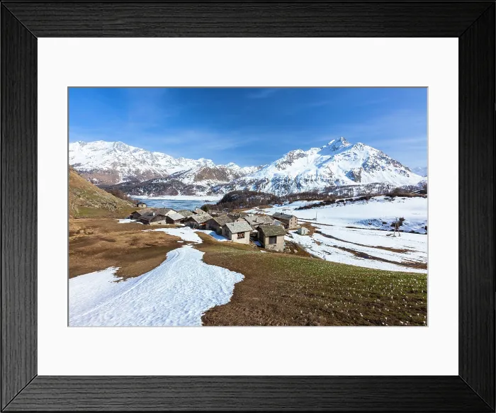 Framed Print : Spring thaw in Grevasalvas, Sils im Engadin, Upper Engadine, Graubunden, Switzerland Framed Print : Spring thaw in Grevasalvas, Sils im Engadin, Upper Engadine, Graubunden, Switzerland