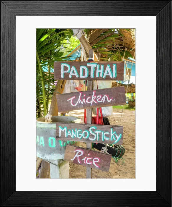 Framed Print : Colourful signage, Sairee Beach, Koh Tao, Surat Thani Province, Thailand Framed Print : Colourful signage, Sairee Beach, Koh Tao, Surat Thani Province, Thailand