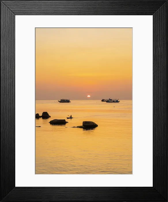 Framed Print : Sairee Beach at sunset, Koh Tao, Surat Thani Province, Thailand