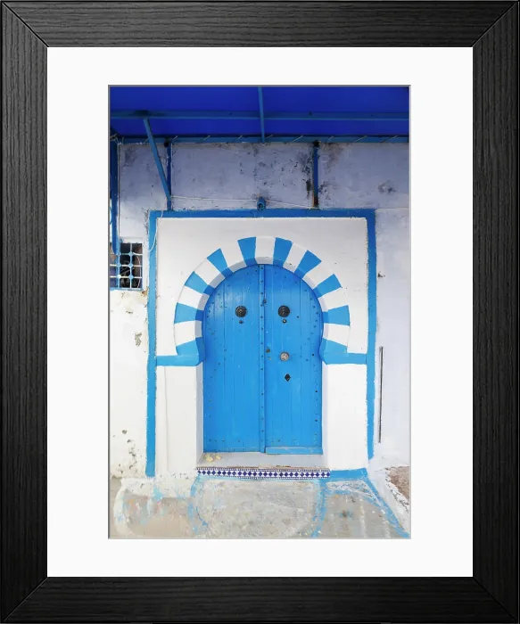 Framed Print : Colourful door, Hammamet, Tunisia