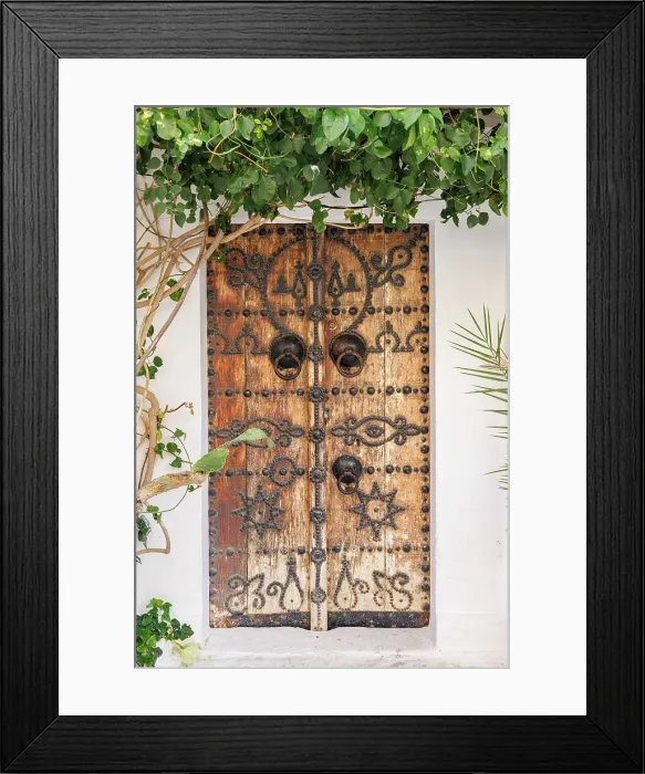 Framed Print : Colourful door, Hammamet, Tunisia