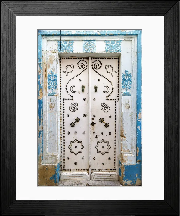 Framed Print : Colourful door, Hammamet, Tunisia Framed Print : Colourful door, Hammamet, Tunisia
