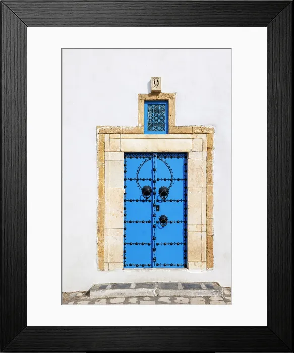 Framed Print : Colourful door, Sidi Bou Said, Tunisia Framed Print : Colourful door, Sidi Bou Said, Tunisia