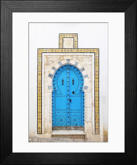 Framed Print : Colourful door, Sidi Bou Said, Tunisia Framed Print : Colourful door, Sidi Bou Said, Tunisia