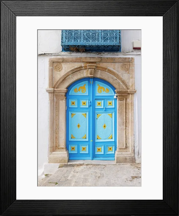 Framed Print : Colourful door, Sidi Bou Said, Tunisia