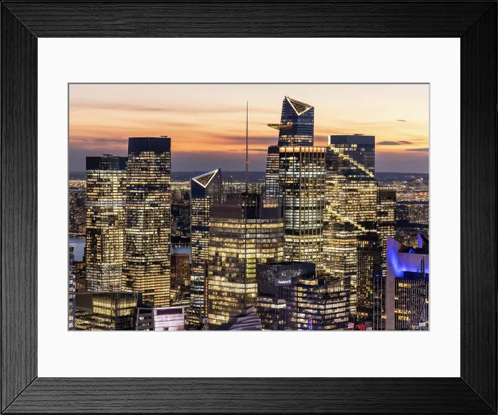 Framed Print : Highrise buildings at sunset, including The Edge viewing deck at 30 Hudson Yards, from Top of the Rock (Rockefeller Centre), Manhattan, New York City, New York, USA Framed Print : Highrise buildings at sunset, including The Edge viewing deck at 30 Hudson Yards, from Top of the Rock (Rockefeller Centre), Manhattan, New York City, New York, USA
