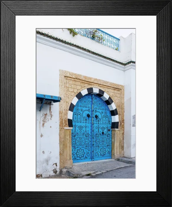Framed Print : Colourful door, Sidi Bou Said, Tunisia Framed Print : Colourful door, Sidi Bou Said, Tunisia