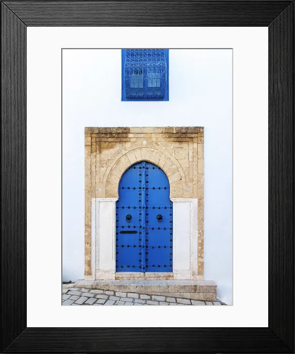 Framed Print : Colourful door, Sidi Bou Said, Tunisia Framed Print : Colourful door, Sidi Bou Said, Tunisia
