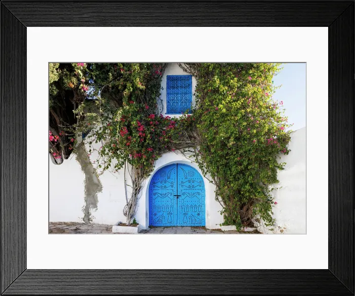 Framed Print : Colourful door, Sidi Bou Said, Tunisia Framed Print : Colourful door, Sidi Bou Said, Tunisia