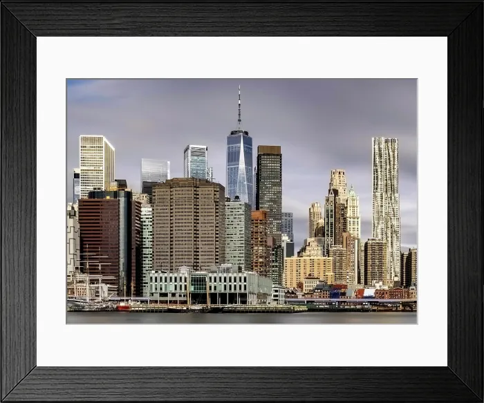 Framed Print : Manhattan and the One World Trade Centre, , from Brooklyn Bridge Park, Brooklyn, New York City, New York, USA Framed Print : Manhattan and the One World Trade Centre, , from Brooklyn Bridge Park, Brooklyn, New York City, New York, USA