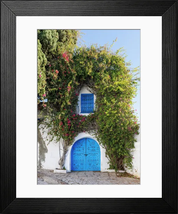 Framed Print : Colourful door, Sidi Bou Said, Tunisia Framed Print : Colourful door, Sidi Bou Said, Tunisia