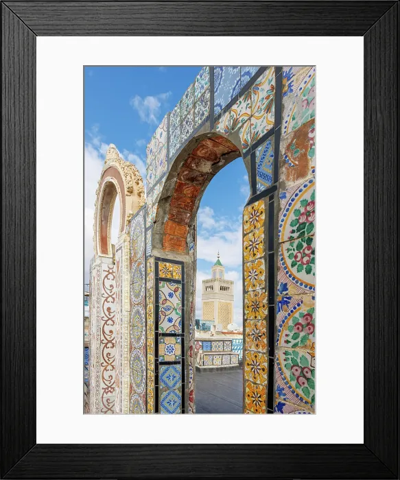 Framed Print : The minaret of Zitouna mosque, Tunis, Tunisia, Africa