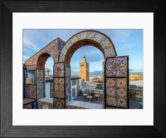 Framed Print : The minaret of Zitouna mosque, Tunis, Tunisia, Africa Framed Print : The minaret of Zitouna mosque, Tunis, Tunisia, Africa