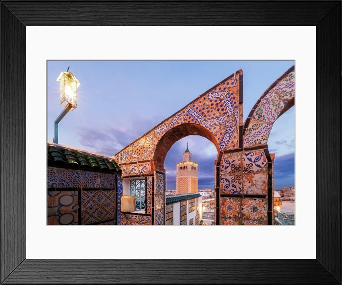 Framed Print : The minaret of Zitouna mosque, Tunis, Tunisia, Africa Framed Print : The minaret of Zitouna mosque, Tunis, Tunisia, Africa