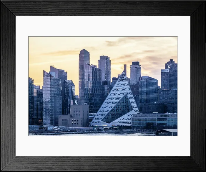 Framed Print : Manhattan at sunrise, including the View 57 West apartment building, from Hamilton Park, Weehawken, New Jersey, USA Framed Print : Manhattan at sunrise, including the View 57 West apartment building, from Hamilton Park, Weehawken, New Jersey, USA