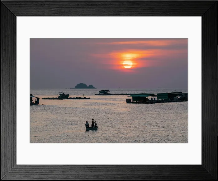 Framed Print : View of boats at sunset, Ganh Dau, Phu Quoc Island, Vietnam Framed Print : View of boats at sunset, Ganh Dau, Phu Quoc Island, Vietnam