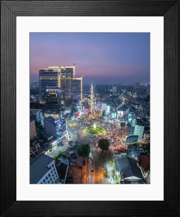 Framed Print : Aerial view of Saigon at dusk, Ho Chi Minh City, Vietnam Framed Print : Aerial view of Saigon at dusk, Ho Chi Minh City, Vietnam