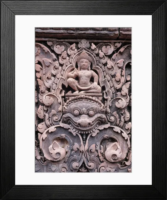 Framed Print : Cambodia, Siem Reap, Angkor, Banteay Srei ; 10th century CE Cambodian temple dedicated to the Hindu gods Shiva and Parvati. Details of the carvings on the Hindu temples Framed Print : Cambodia, Siem Reap, Angkor, Banteay Srei ; 10th century CE Cambodian temple dedicated to the Hindu gods Shiva and Parvati. Details of the carvings on the Hindu temples