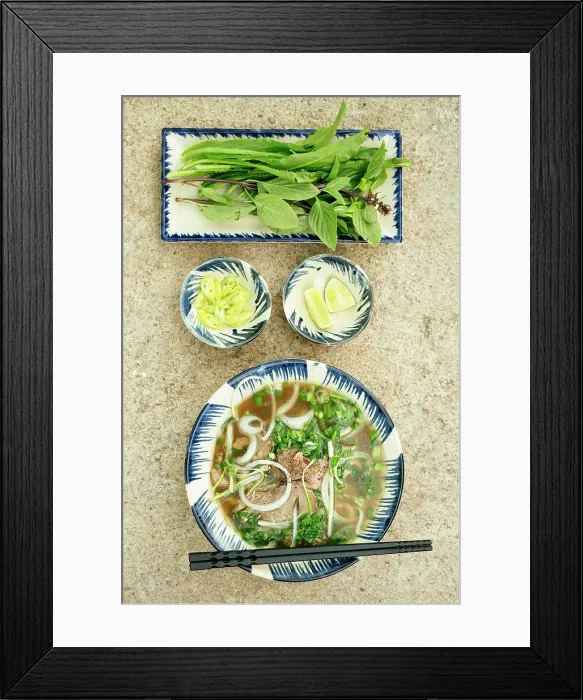 Framed Print : Pho Bo Noodles, Mui Ne, Binh Thuan Province, Vietnam
