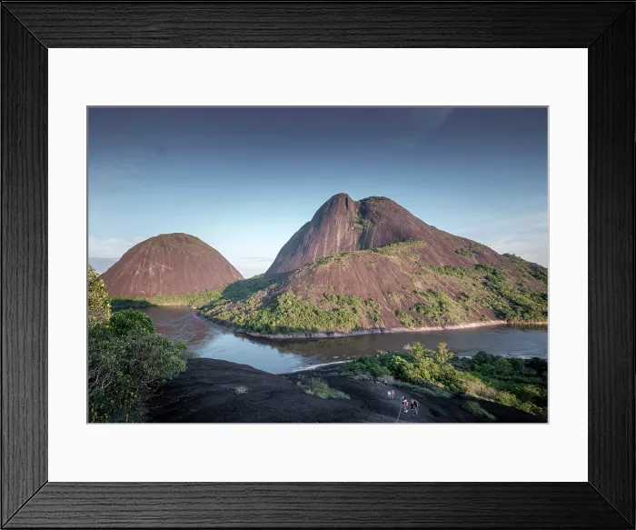 Framed Print : Americas, South America, Colombia, Guainia Department, Orinoco River Basin, Puinave indigenous reserve, Cerros de Mavecure Hills - tepuis on the Inirida River Framed Print : Americas, South America, Colombia, Guainia Department, Orinoco River Basin, Puinave indigenous reserve, Cerros de Mavecure Hills - tepuis on the Inirida River