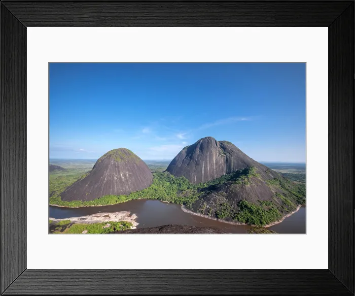 Framed Print : Americas, South America, Colombia, Guainia Department, Orinoco River Basin, Puinave indigenous reserve, Cerros de Mavecure Hills - tepuis on the Inirida River Framed Print : Americas, South America, Colombia, Guainia Department, Orinoco River Basin, Puinave indigenous reserve, Cerros de Mavecure Hills - tepuis on the Inirida River